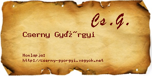 Cserny Györgyi névjegykártya